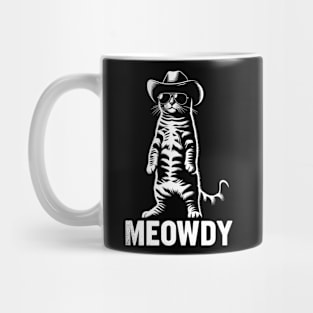 Cat Cowboy Cowgirl Country Western Meowdy Funny Cat Mug